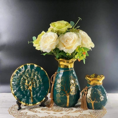 China Yiwu Commodity City ceramic arts and crafts vase three-piece set hotel decoration home decoration porch decoration living room decoration restaurant decoration TV cabinet decoration hot sales thumbnail