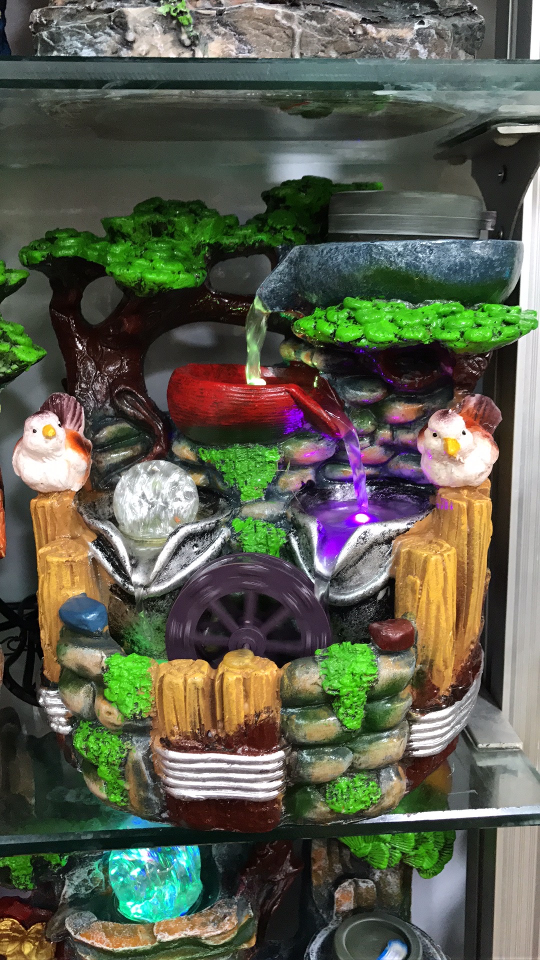 树脂流水盆景/盆景假山鱼缸/流水雾化幕帘细节图