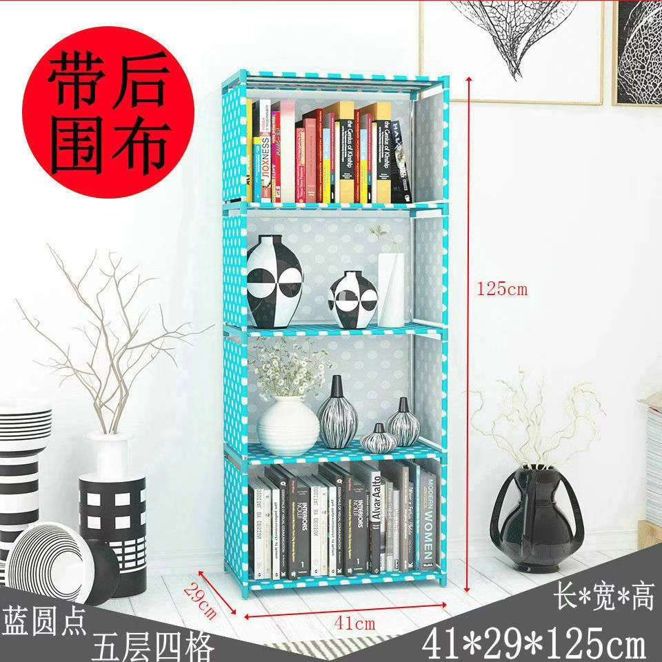 Single-row simple bookshelf, non-woven fabric bookshelf, freely combinable multi-layer bookshelf, storage rack, multi-functional storage bookcase detail image 3