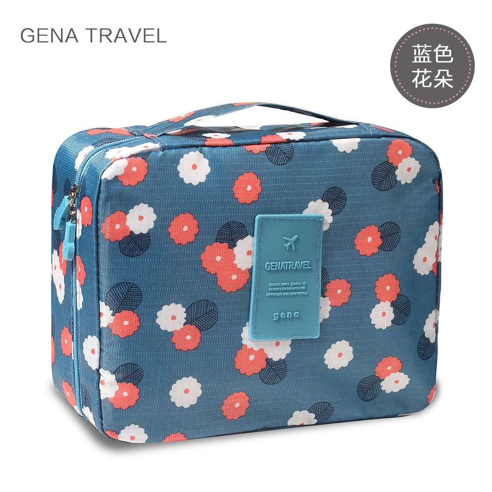 二代花布便携式旅行洗漱包旅游防水收纳包手提洗漱袋四方包化妆包详情图1