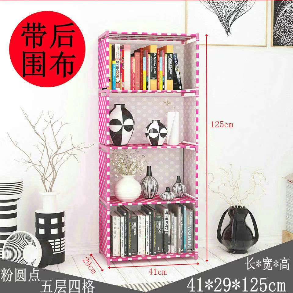 Single-row simple bookshelf, non-woven fabric bookshelf, freely combinable multi-layer bookshelf, storage rack, multi-functional storage bookcase detail image 4
