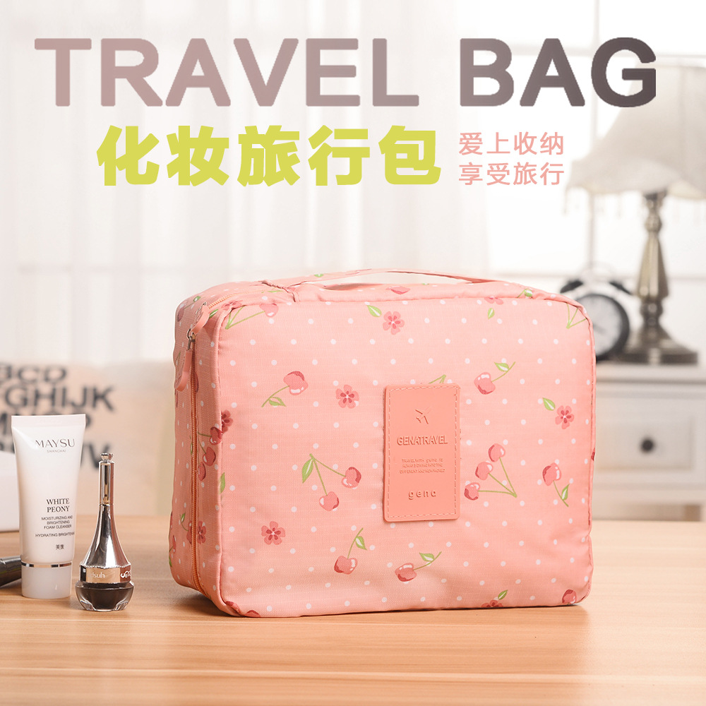 二代花布便携式旅行洗漱包旅游防水收纳包手提洗漱袋四方包化妆包详情图7