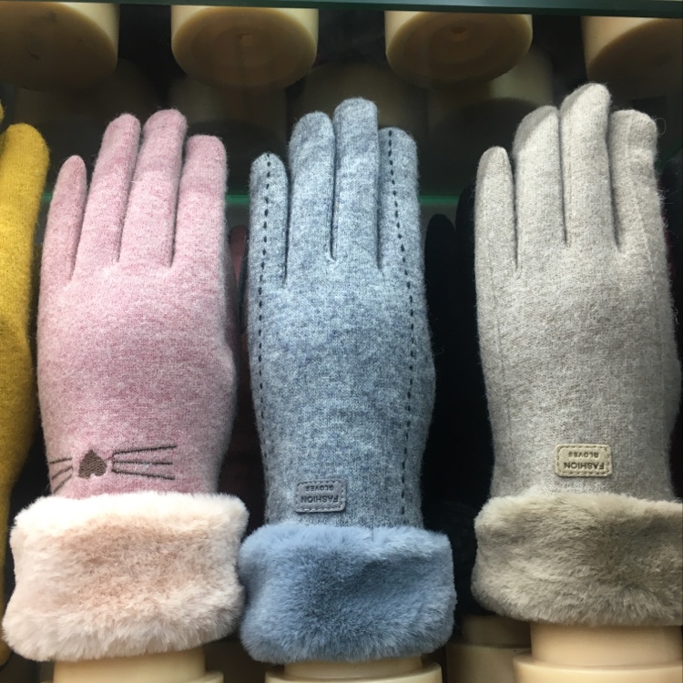 日韩系外贸版手套羊毛加厚手套