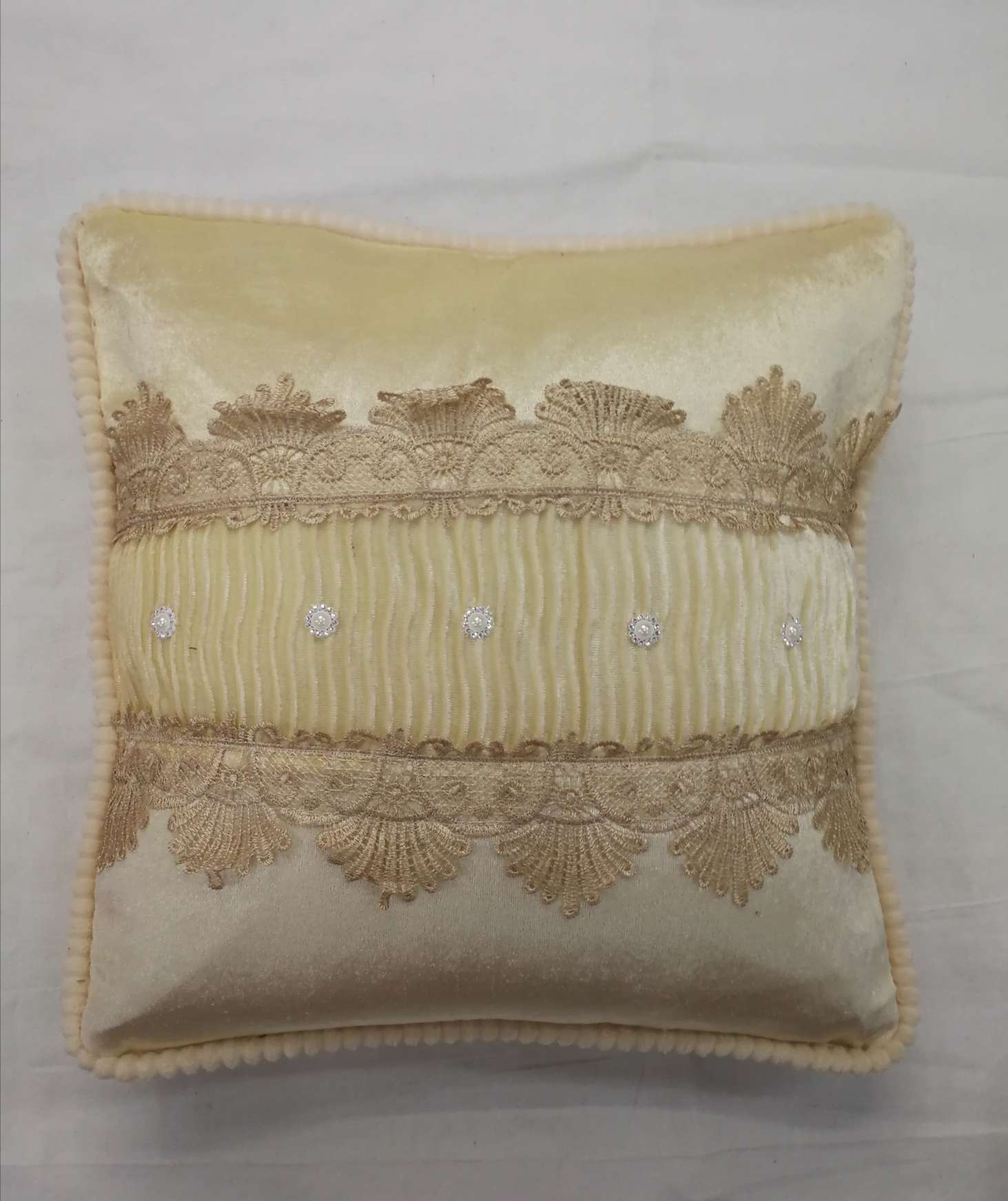 Nordic lace, nail buckle, pleated, spliced, rolled edge pillow cushion, bed hotel supplies, car pillow cushion, square pillowcase detail image 7