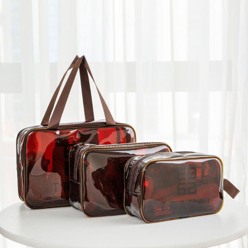透明化妆包 大容量洗漱包PVC防水手提收纳袋旅行收纳包可定制logo详情图6