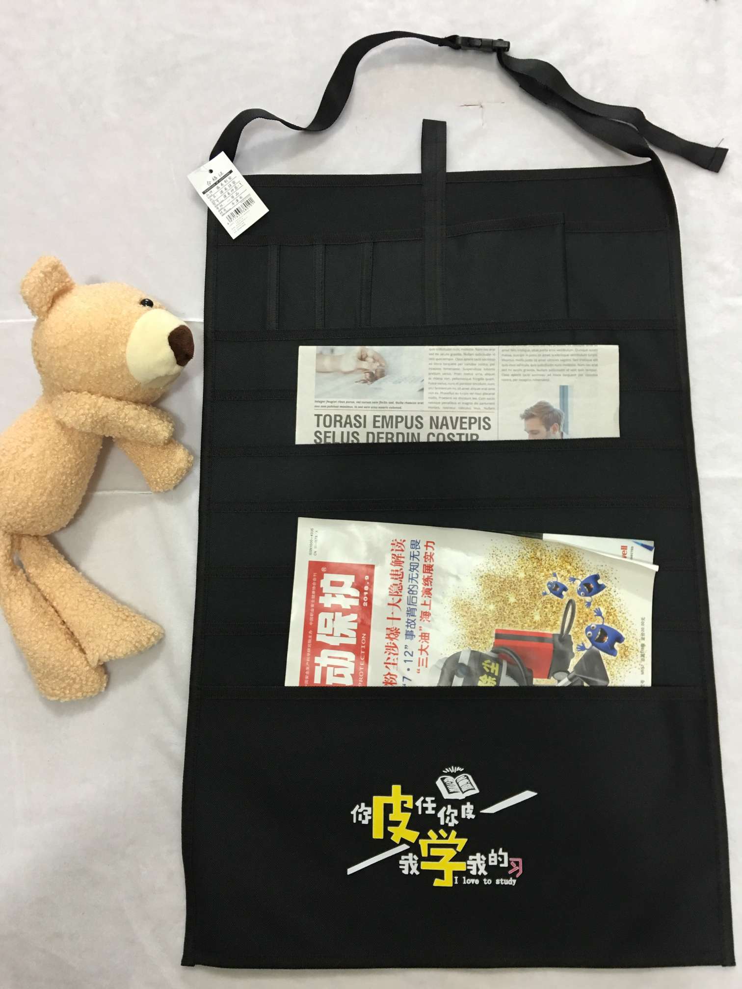 优盛美课桌挂袋，课桌神器白底实物图