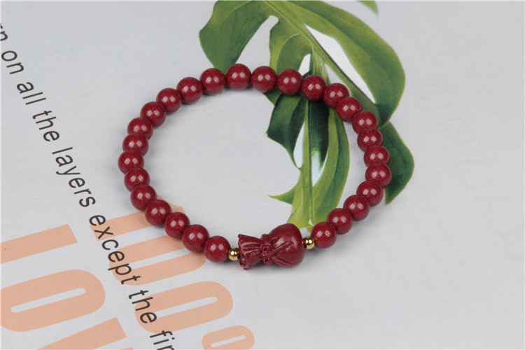 Cinnabar 6-meter single-loop bracelet detail image 2