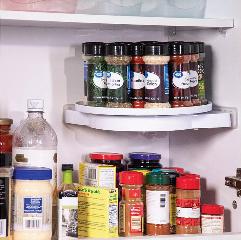 Instahang Rotating Shelf, bathroom and kitchen rotating triangular storage rack, wall-mounted non-drilling rack detail image 3