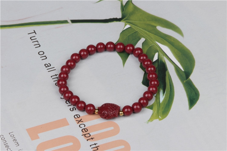 Cinnabar 6-meter single-loop bracelet detail image 1