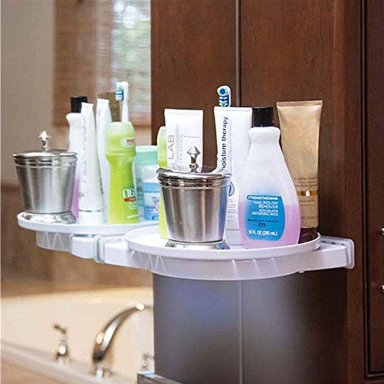 Instahang Rotating Shelf, bathroom and kitchen rotating triangular storage rack, wall-mounted non-drilling rack Item Picture