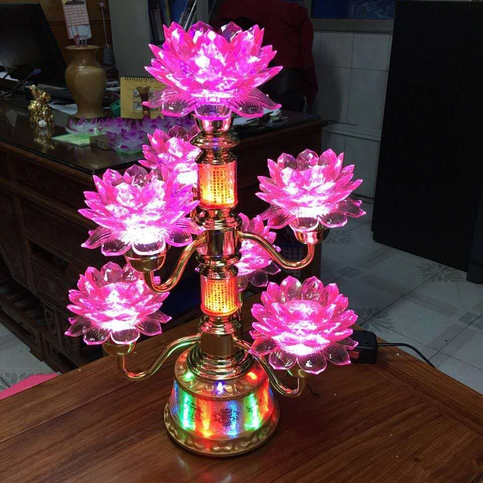Lámpara de lotus con siete colores