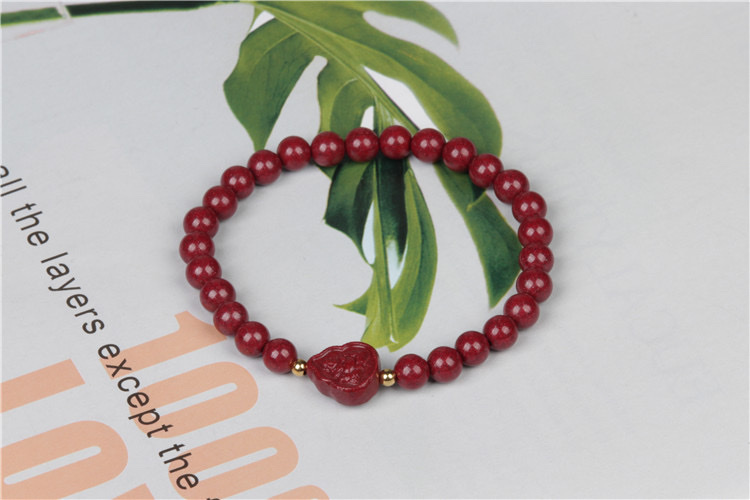Cinnabar 6-meter single-loop bracelet detail image 6