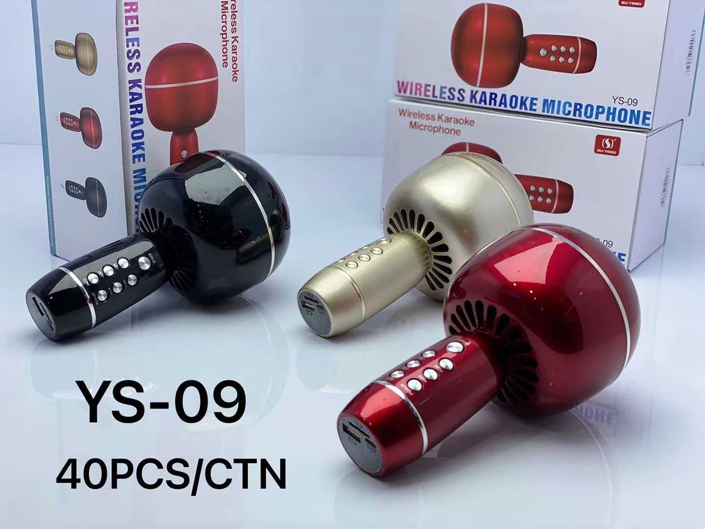 New microphone available 💘 new model: YS-09 Package size: 10.8*10.9*22.5CM outer box size: 57*46.5*45. Application Scenario