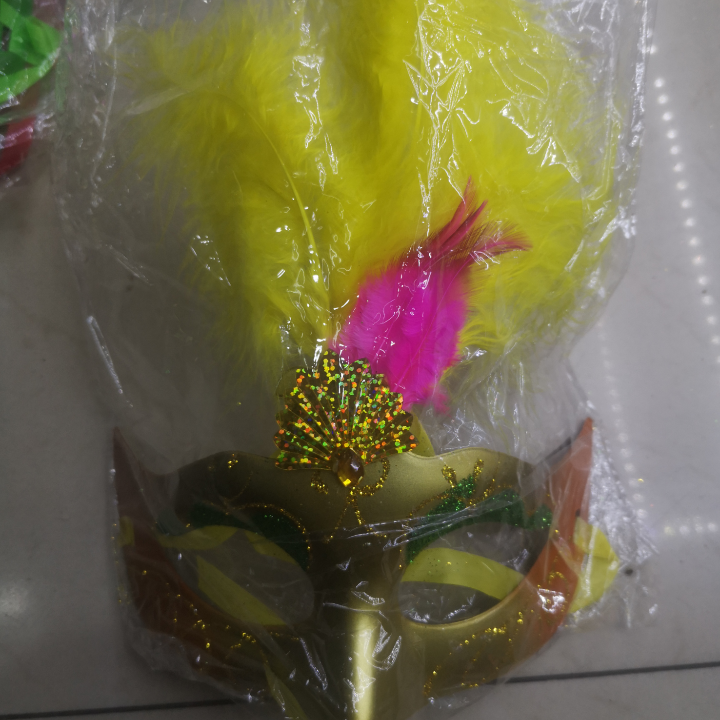 金粉羽毛面具 节日派对用品 狂欢节面具