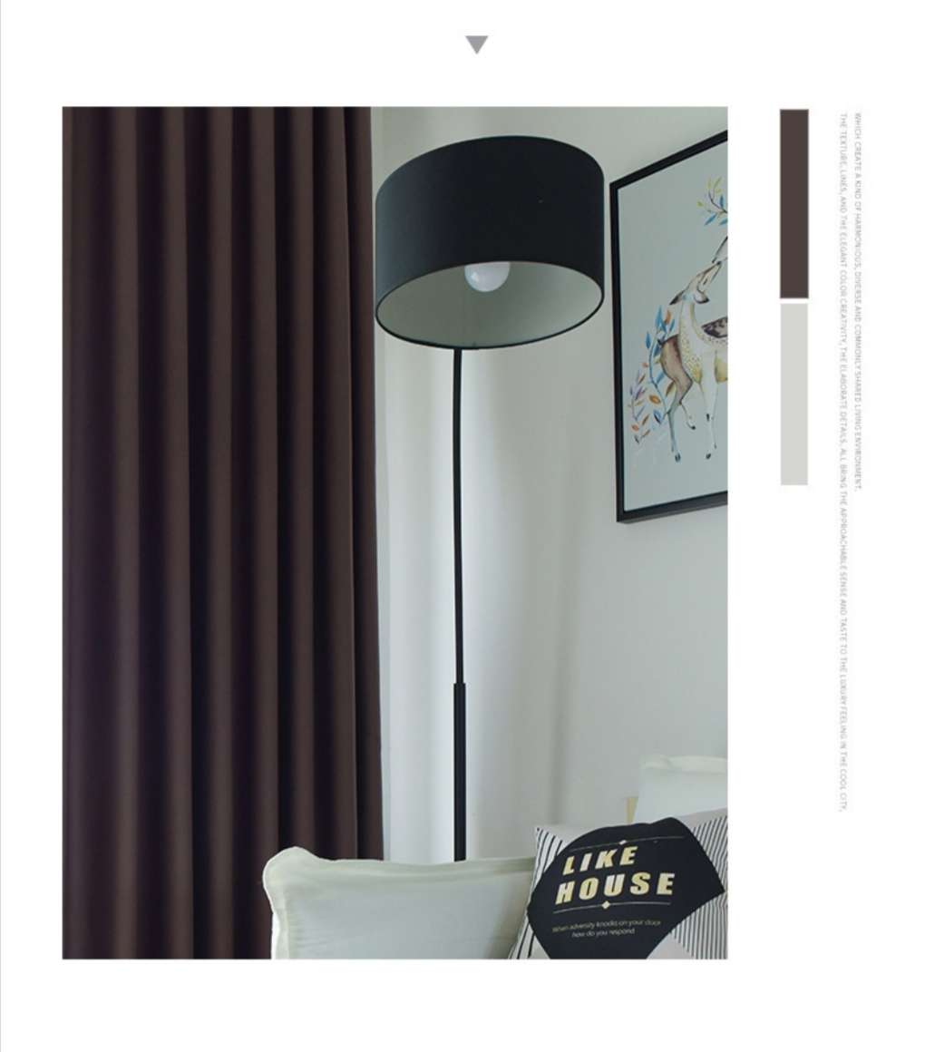 Nordic minimalist high-blackout curtains for living rooms and bedrooms, heat insulation, noise reduction, sun protection and shading curtain fabric detail image 8