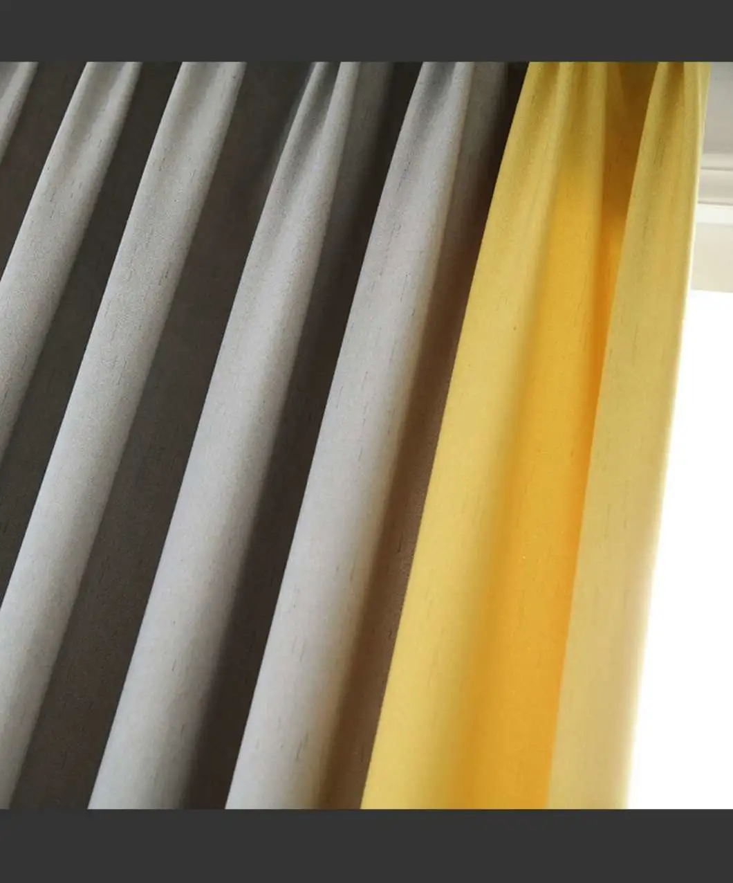 Simple and modern spliced curtains, blackout curtains, bedroom and living room, Nordic and American style solid color imitation cotton and linen curtains detail image 4