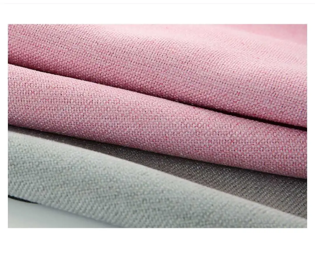 Simple and modern spliced curtains, blackout curtains, bedroom and living room, Nordic and American style solid color imitation cotton and linen curtains detail image 12