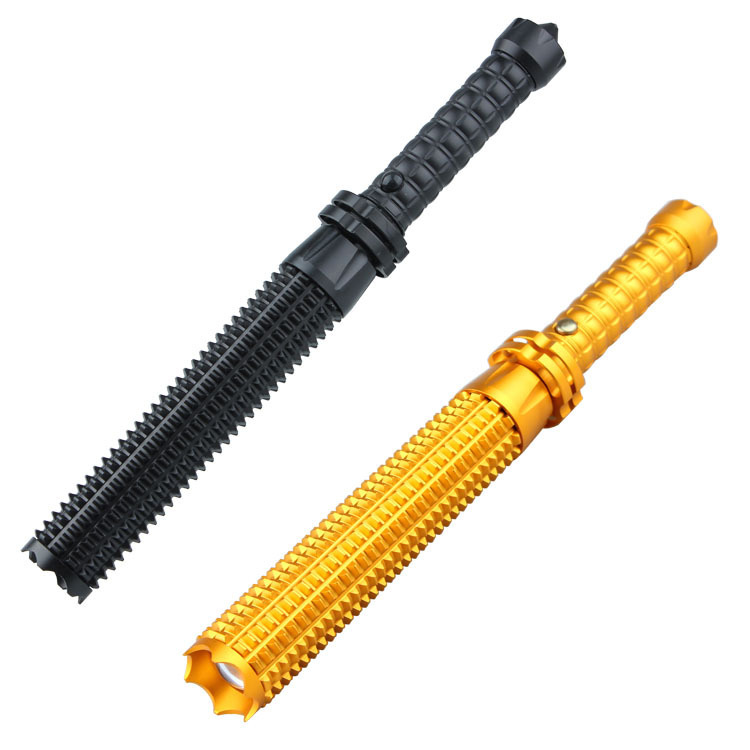Wholesale retractable mace flashlight waterproof glare multi-functional tactical lengthening security self-defense stick flashlight