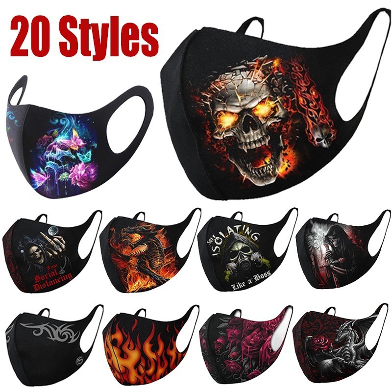 明星款蝴蝶恐怖卡通印好口罩男女学生口罩(厚)【外贸专供】产品图