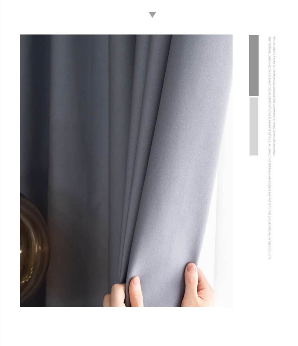 Nordic minimalist high-blackout curtains for living rooms and bedrooms, heat insulation, noise reduction, sun protection and shading curtain fabric detail image 15