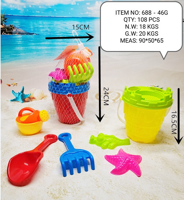 688-46G Children's dune buggy toy set, hourglass, baby sand-digging shovel and small bucket, sand-playing cassia seed sandpit tools Specification image