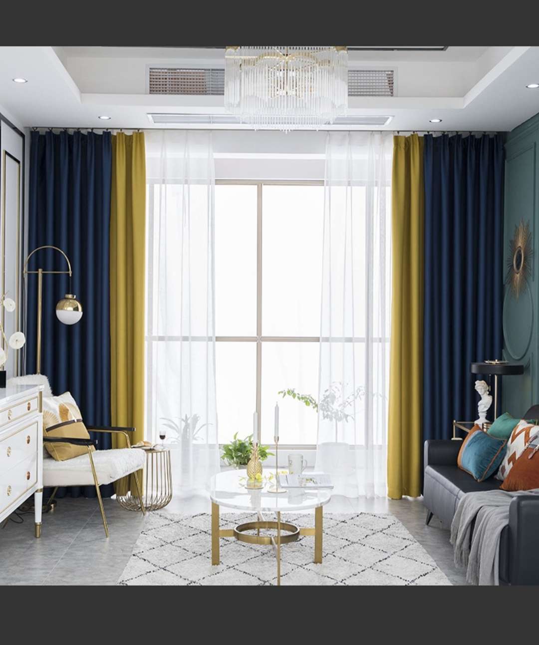 Nordic minimalist high-blackout curtains for living rooms and bedrooms, heat insulation, noise reduction, sun protection and shading curtain fabric Specification image