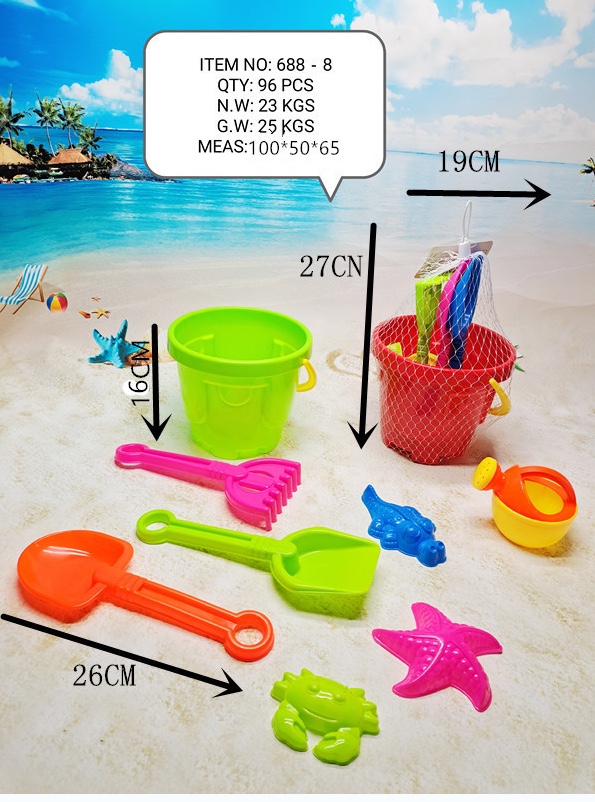 688-8 Children's Beach Toy Car Set, Bucket, Large boy and girl sand-digging shovel, hourglass, Baby playing with sand, Cassia seed tools Application Scenario