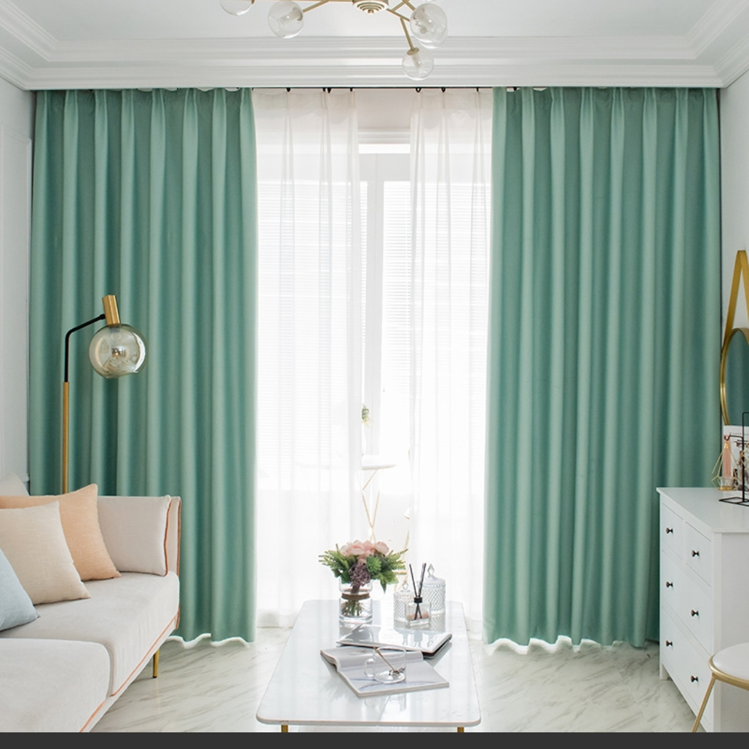北欧简约高遮光窗帘客厅卧室隔热降噪防晒遮阳窗帘布
