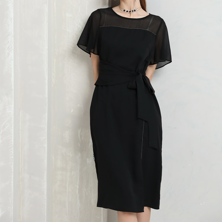 Jimmy Seio's 2021 summer debut new black simple dress 1D2121151 details Picture