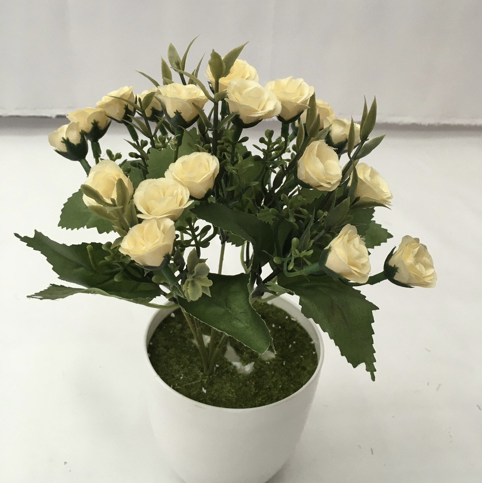 5 heads of 20 silver rose buds