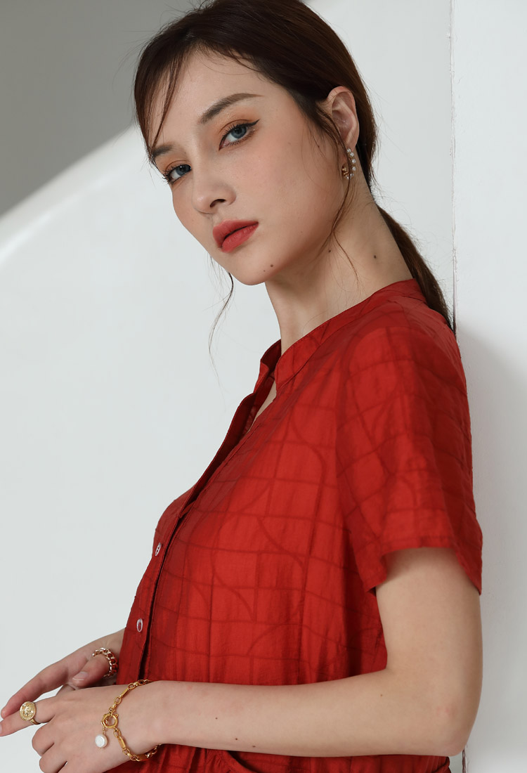 Jimmy Seio's 2021 Summer women's collection features the debut of a new Samba red dress 1D2121160 Item Picture