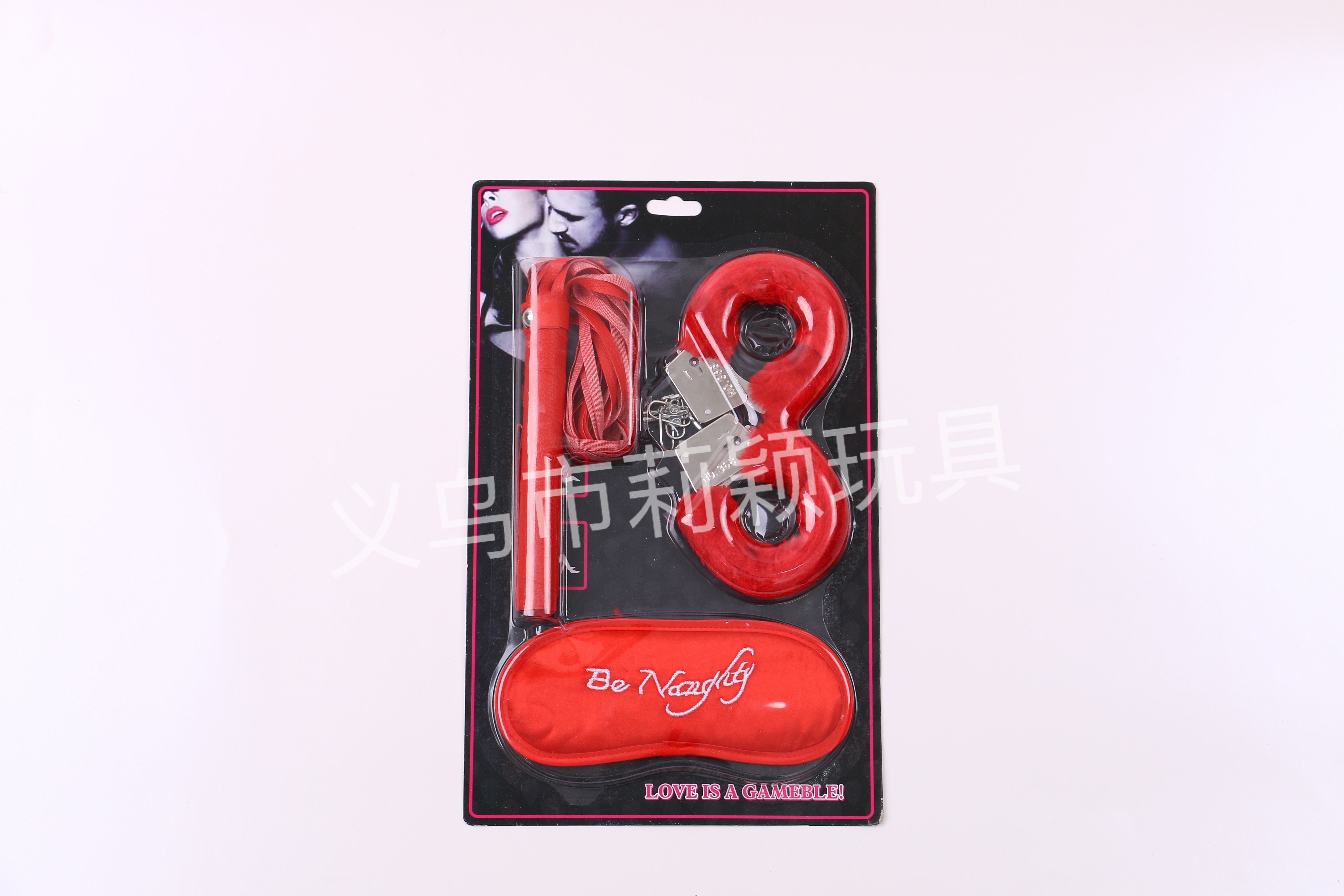 莉颖玩具玩具手铐玩具套装 情侣套装情人节套装 万圣节产品游戏玩具套装眼罩手铐 吸卡毛绒手铐PU皮鞭眼罩三件套 混装01详情3