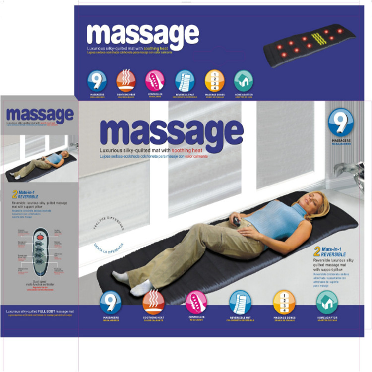 MASSAGE 发热震动按摩床垫双重速度控制9个按摩头 9电机理疗 床垫 详情图1