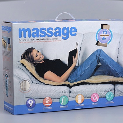 防羊绒按摩床垫 震动带加热9个点全身按摩垫/按摩毯9电机理疗床垫 