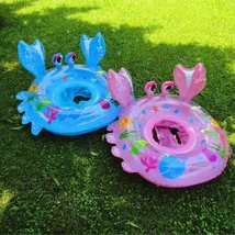 加厚PVC充气螃蟹座圈螃裤裆水上充气泳圈玩具