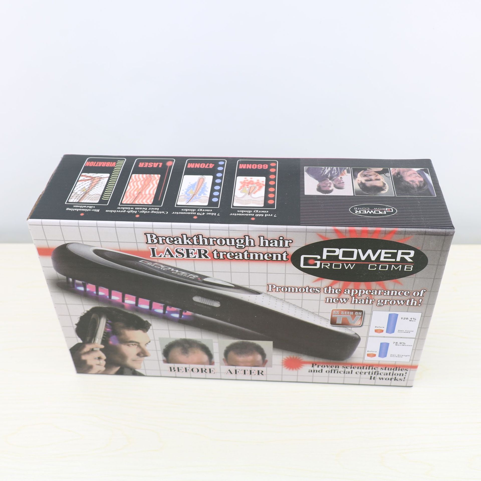 激光生发梳 头皮按摩器黑发美发梳 保健按摩梳子生发梳子 长发梳 详情图2