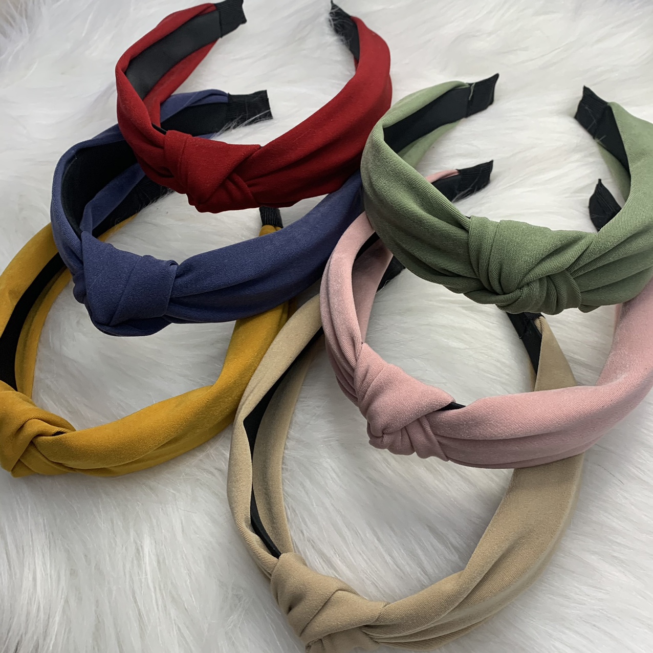 Star with fabric cross hair clip knotted wide edge headband