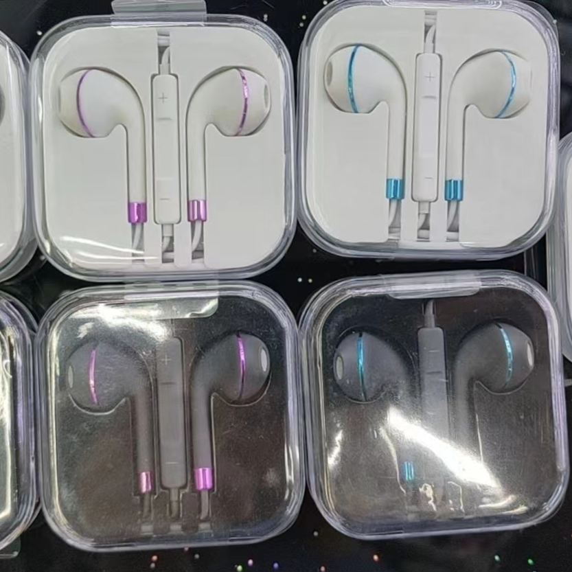 高品质耳机线控手机专用耳机苹果头通用型水晶盒包装入耳式音乐耳机 手机专用线控耳机