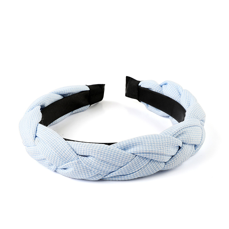 Europe And The United States New Cloth Cross Braid Hair Band Girls Braid Fashion Wide Edge Hair Accessories Thousand Bird Lattice details Picture