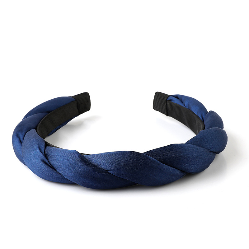 European And American Cross Braid Headband Silk Satin Sponge Head Band Thick Braid Wide Edge Fashion Temperament Specification drawing