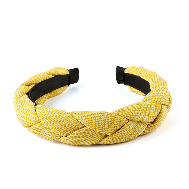 Europe And The United States New Cloth Cross Braid Hair Band Girls Braid Fashion Wide Edge Hair Accessories Thousand Bird Lattice Specification drawing