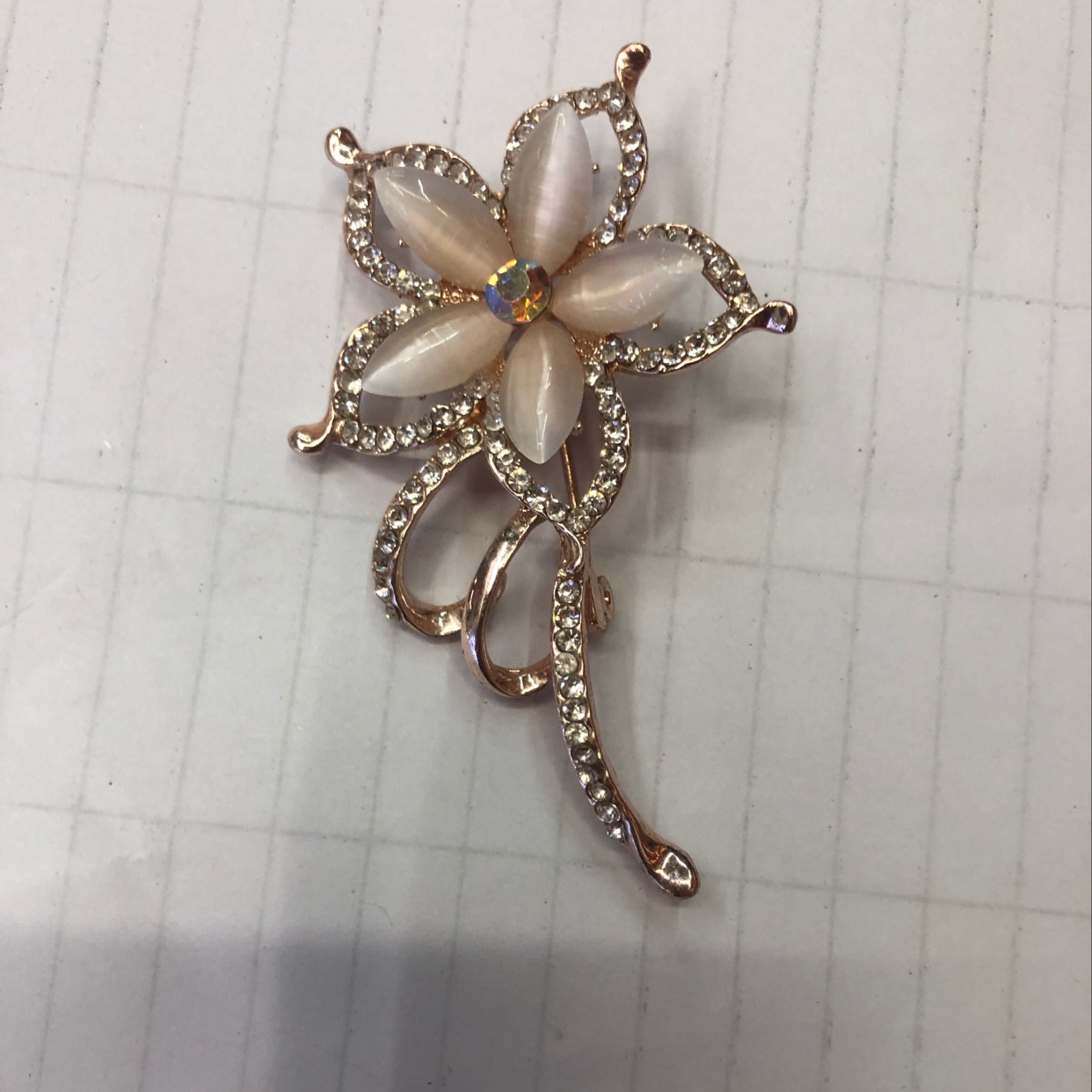 5马眼猫眼大花朵胸针产品图