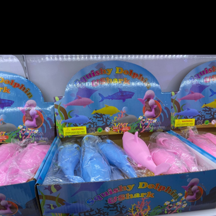 厂家直供儿童卡通玩具海豚面粉球  tpr材质捏捏乐解压玩具图