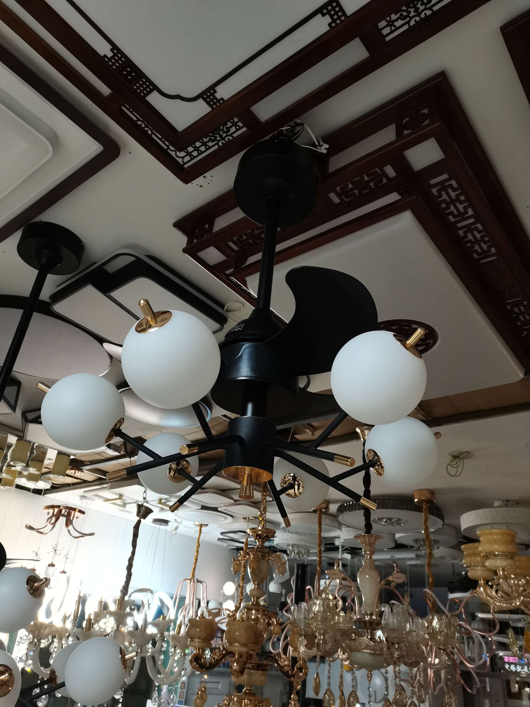 Nordic Ceiling Fan Light, Living Room And Dining Room Chandelier, Dining Room Fan, Lamp, Study Fan Light details Picture