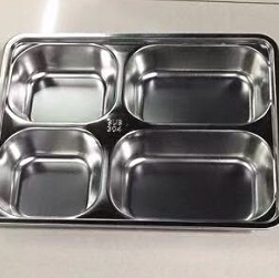 大四格不锈钢外卖快餐盒304图