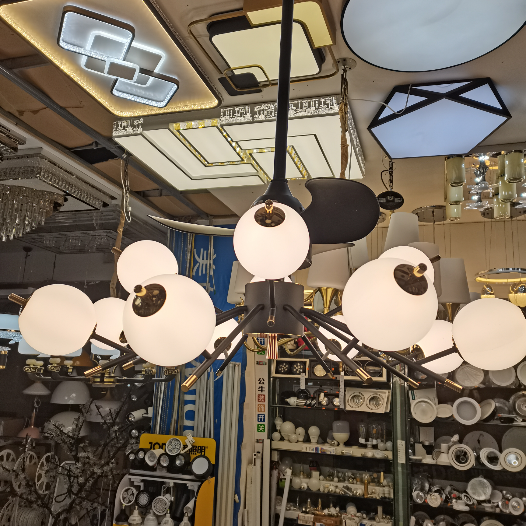 Nordic Ceiling Fan Light, Living Room And Dining Room Chandelier, Dining Room Fan, Lamp, Study Fan Light