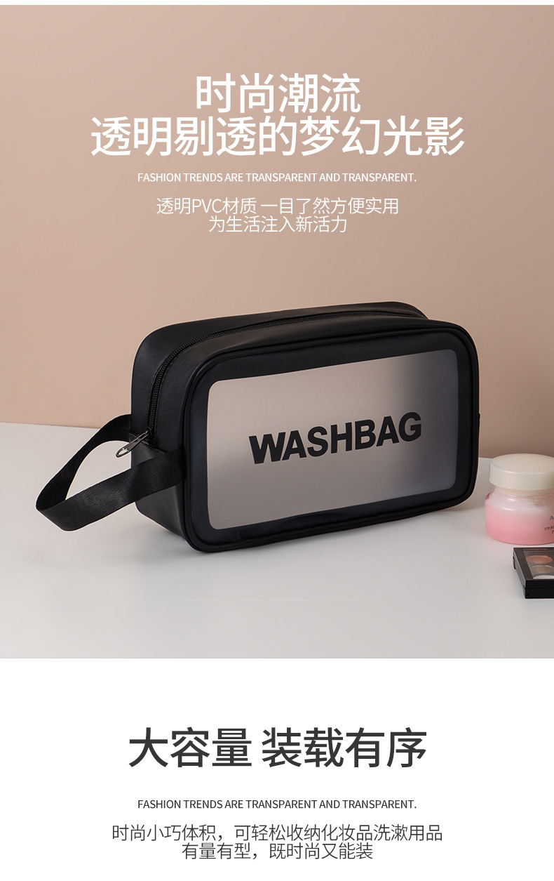 新款化妆包女ins超火旅行便携大容量透明防水洗漱品收纳袋盒小号详情3