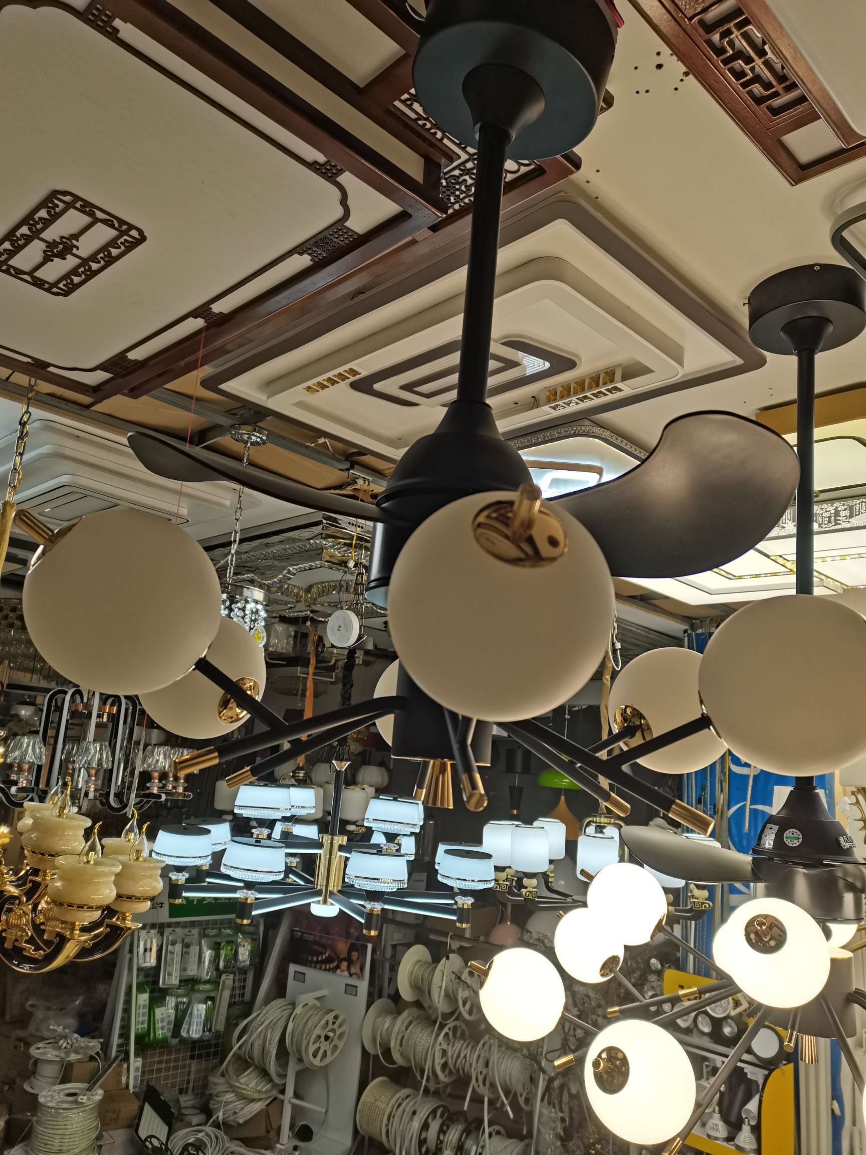 Nordic Ceiling Fan Light, Living Room And Dining Room Chandelier, Dining Room Fan, Lamp, Study Fan Light Item Picture