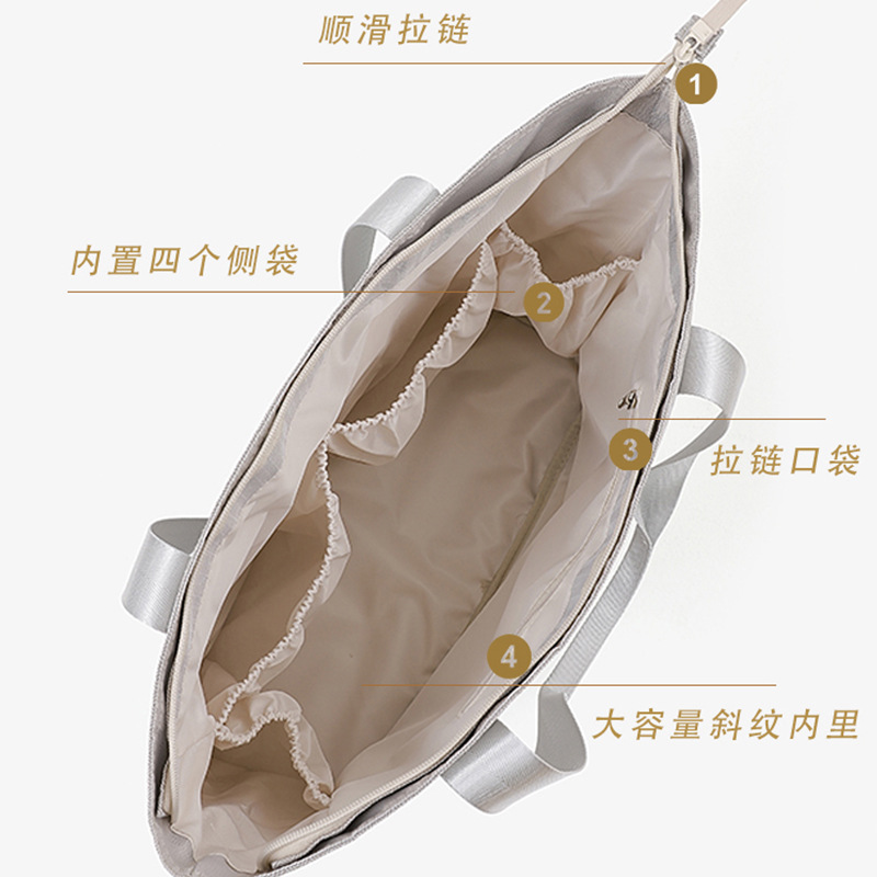 韩版人字纹购物袋时尚便携手提袋大容量简约收纳包时尚单肩手提包详情图5