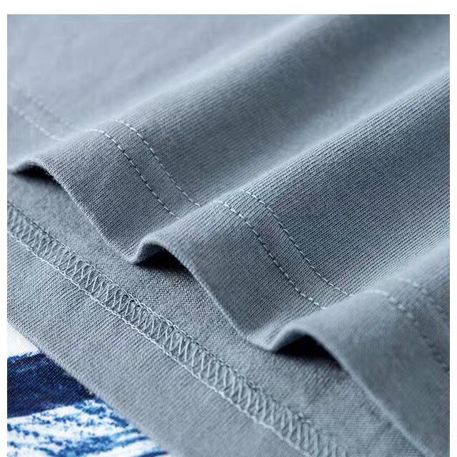 Camiseta de manga corta de exportación para hombres de color sólido blanco puro cuello redondo grueso no penetrante legging de algodón Specification image